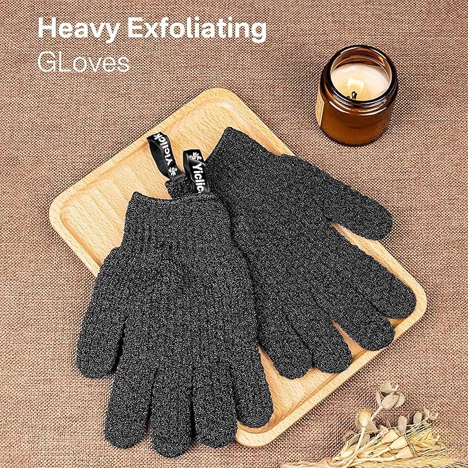 Yiclick Heavy Exfoliating Gloves, Exfoliating Body Scrubber - Image 2
