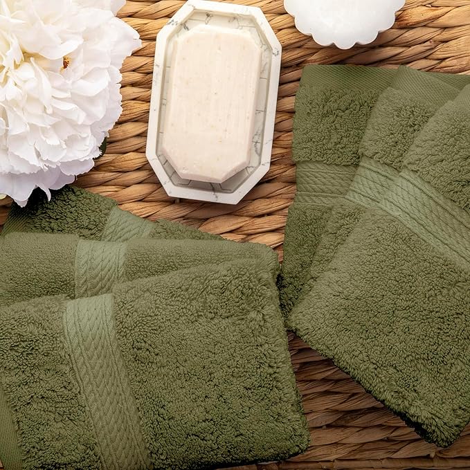 Superior Egyptian Cotton Pile Face Towel/Washcloth Set of 6, Ultra Soft Luxury - Image 5