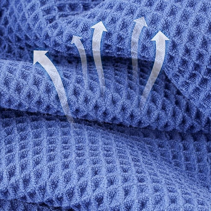 Microfiber Waffle Bath Towels, 4 Pieces, Fast Drying, Lint Free 430 GSM - Image 2