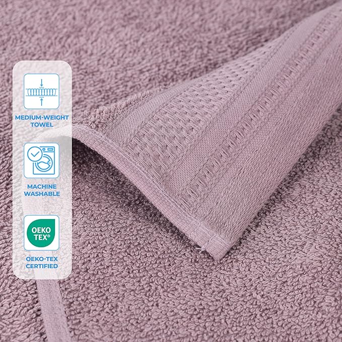 Superior Honeycomb 100% Cotton 500 GSM 12 Piece Bath Towel Set, 6 Washcloths - Image 3