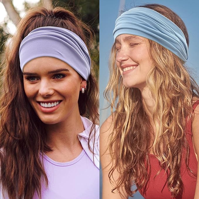 GiLi 6 Pack Wide Headbands for Women Non Slip Soft Elastic Hair Bands Yoga - Image 6