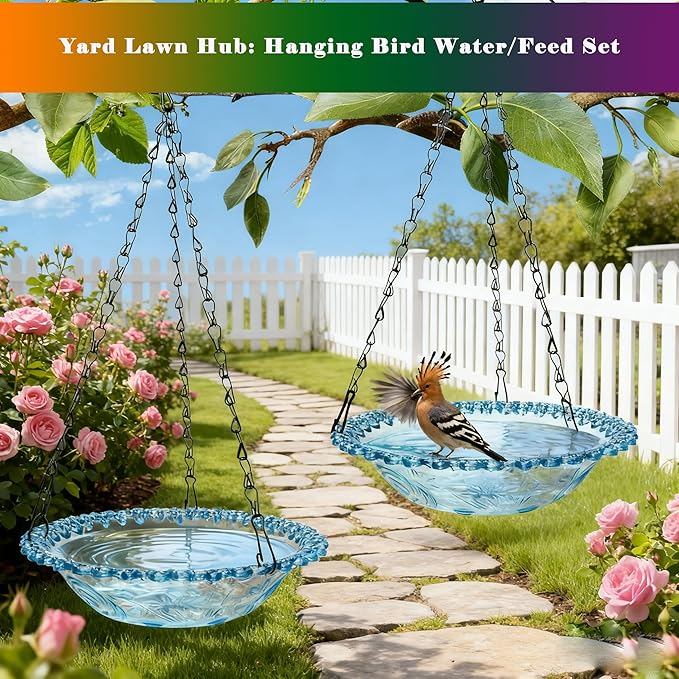 2 Pack Super Value Hanging Plastic Bird Baths and Feeders - Image 3