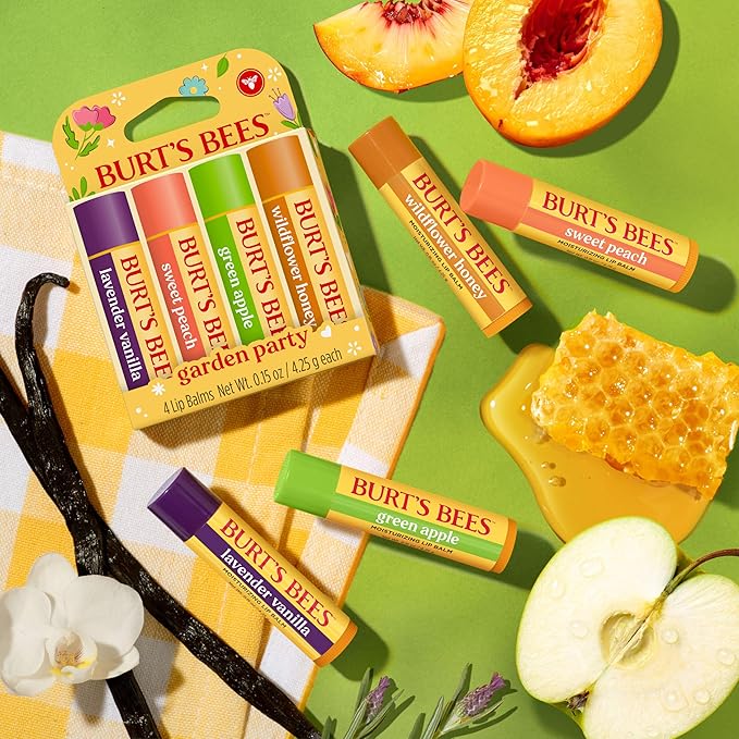 Burt's Bees 4 Pack Lavender Vanilla, Sweet Peach, Wildflower Honey; 24 Hour - Image 8