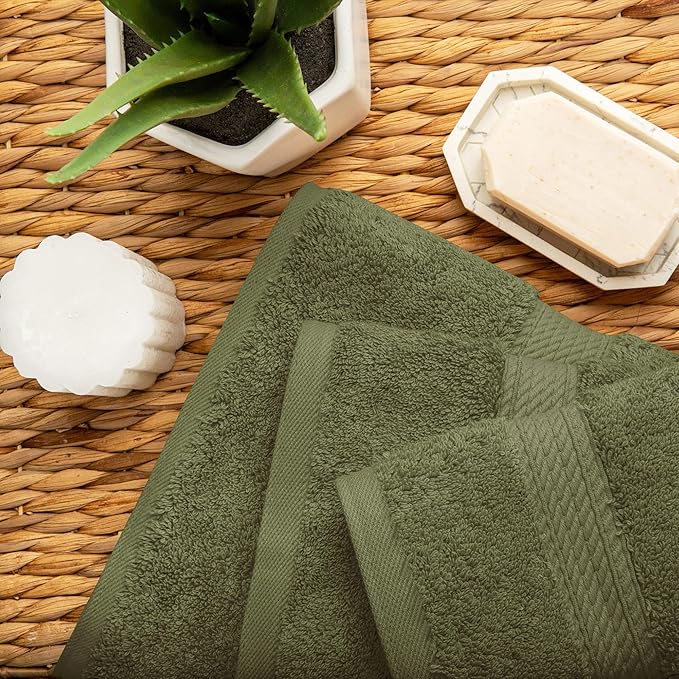 SUPERIOR Egyptian Cotton Pile 3 Piece Towel Set, Includes 1 Bath, 1 Hand - Image 5