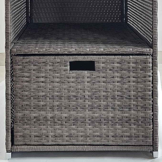 Outsunny Valet Pool Towel Rack, Waterproof PE Plastic Rattan Wicker Storage - Image 7