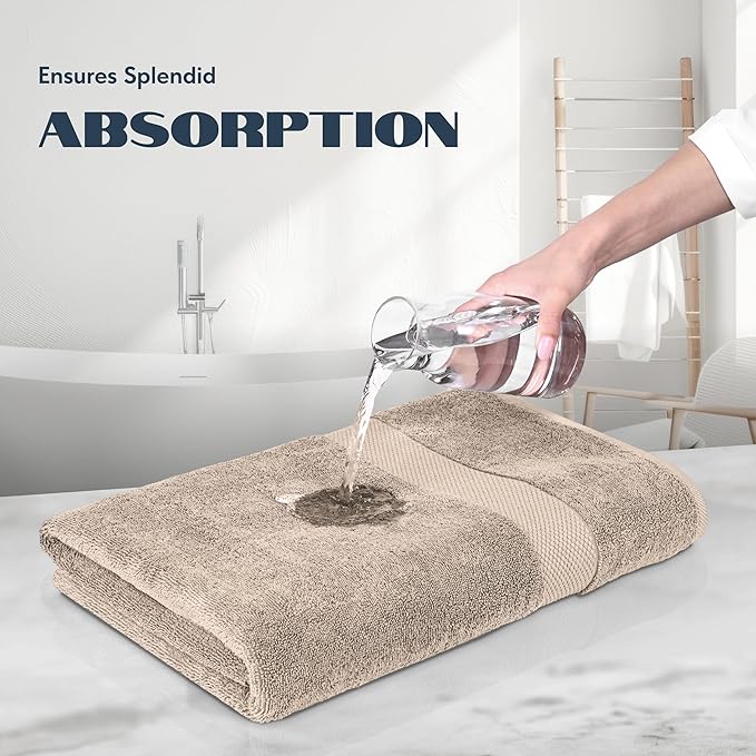 White Classic Luxury Bath Towels Set of 4 Large - Image 4