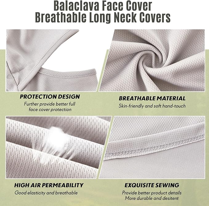 SATINIOR 3 Piece Balaclava Face Cover Sun Protection Neck Cover Summer - Image 4