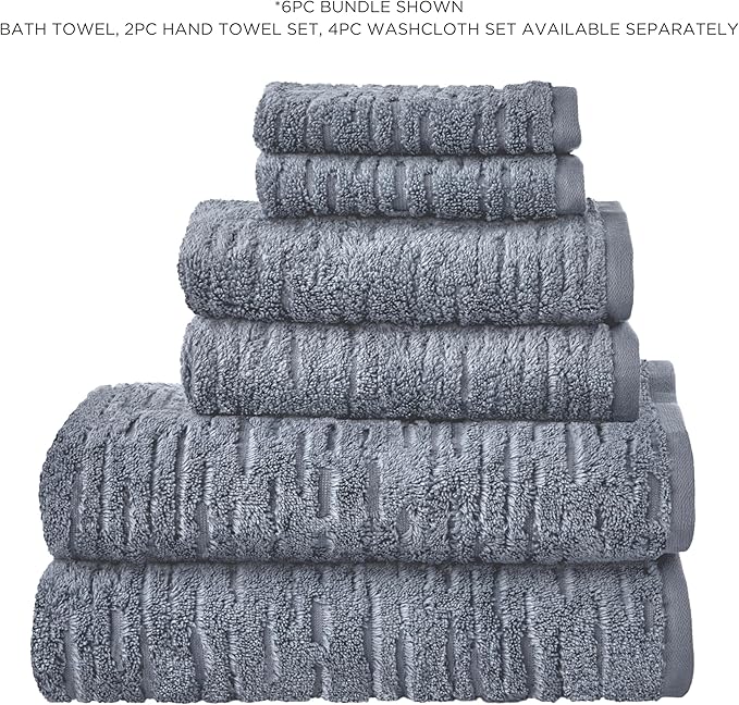 SKL Home CloudSoft 100% Cotton Luxury 6-Piece Towel Set, 600 GSM, Ultra Plush & - Image 8