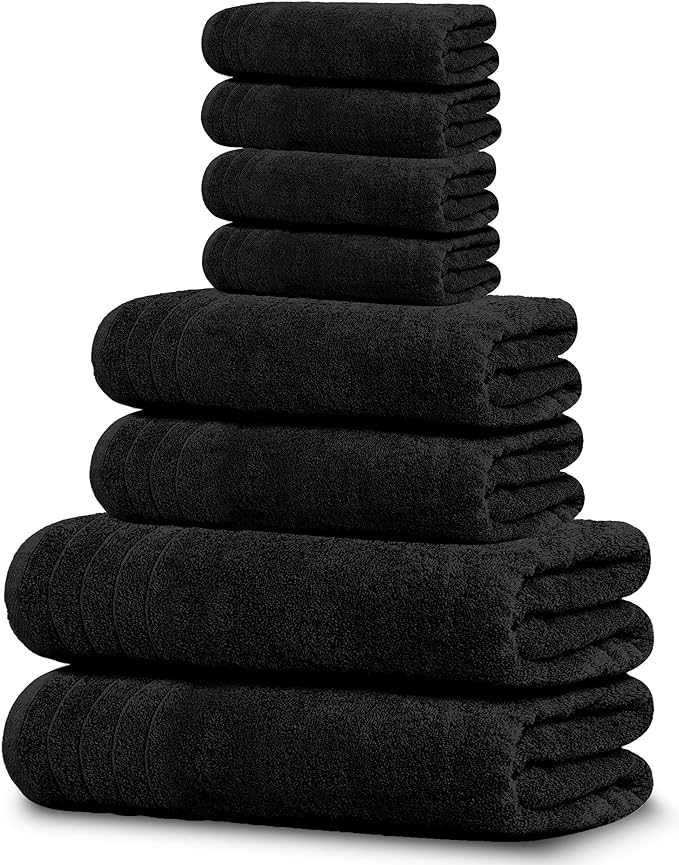 Tens Towels Pack of 8 Towels Set, 2 Extra Large Bath, 2 Hand, 4 Washcloths by TensTowels