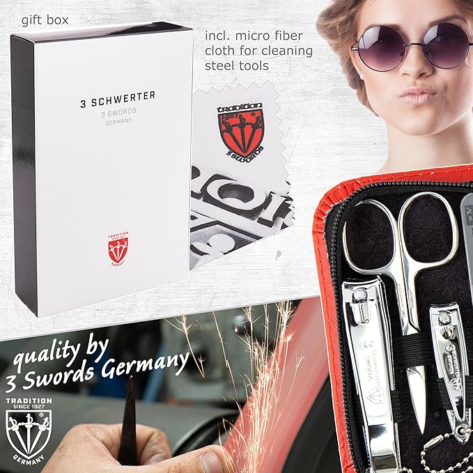 3 Swords Germany – brand quality 8 piece manicure pedicure grooming kit set - Image 6