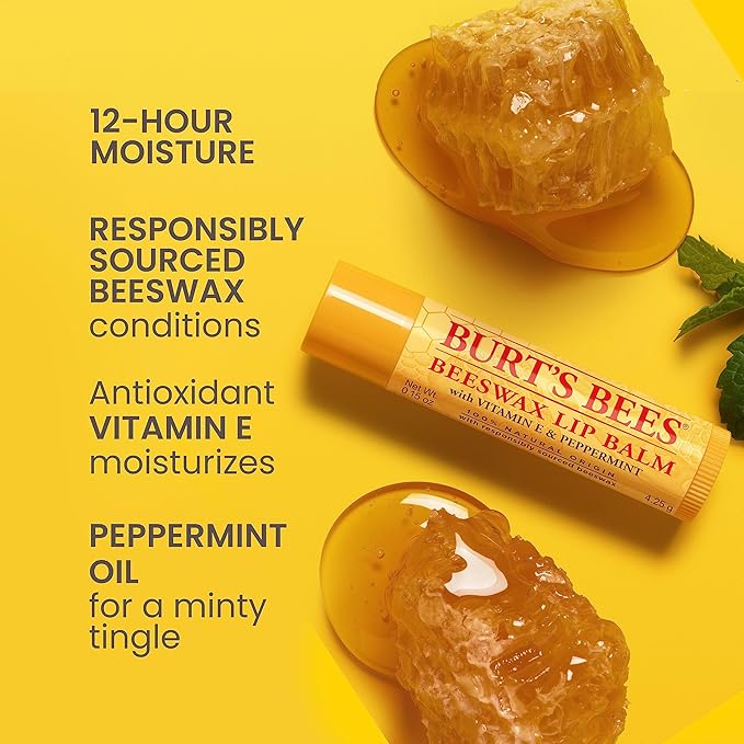 Burt's Bees Lip Balm Beeswax and Ultra Conditioning Lip Balm Pack, Hydrating - Image 2