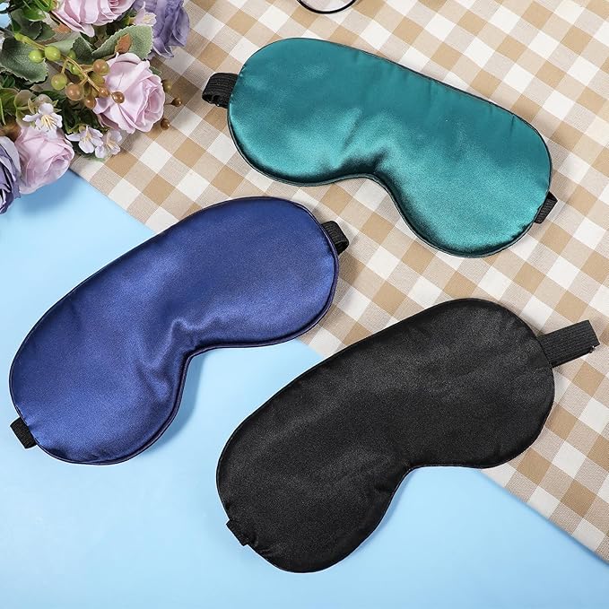 3 Pcs Sleep Mask, Silk Blackout Eye Mask Cover - Image 4