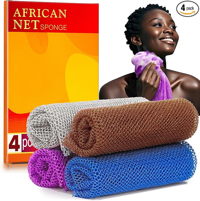 4 Pieces African Net Sponge for Deep Exfoliation – African Net Sponge Authentic by SpiralScgv