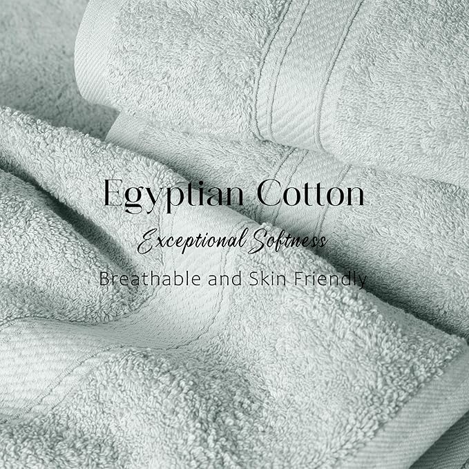 SUPERIOR Egyptian Cotton Pile 6 Piece Towel Set, Includes 2 Bath, 2 Hand - Image 5