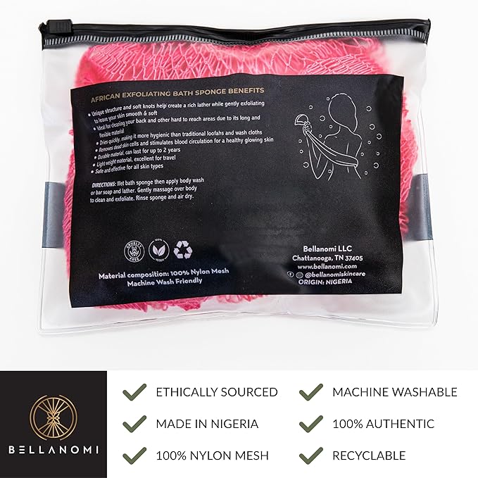 BELLANOMI African Exfoliating Net Sponge, Ethically sourced from Nigeria - Image 4
