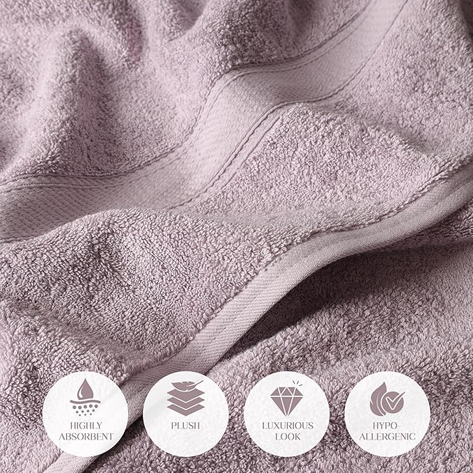 SUPERIOR Egyptian Cotton Pile Bath Towel Set of 2, Ultra Soft Luxury Towels - Image 7