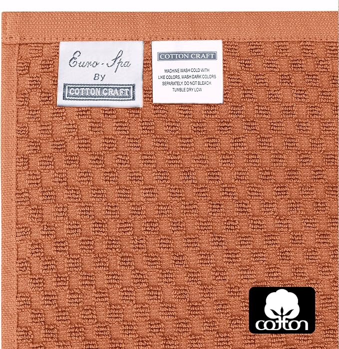 COTTON CRAFT Waffle 6 Piece Towel Set - Image 7