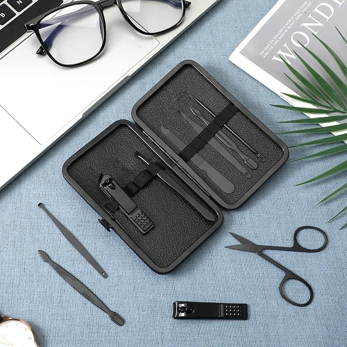 Nail Clippers Sets Manicure Stainless Steel Nail Grooming Cutter Kit Travel - Image 8