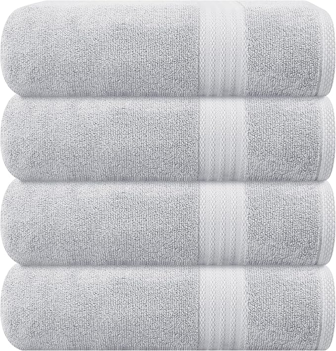 GLAMBURG Premium Cotton 4 Pack Bath Towel Set by GLAMBURG