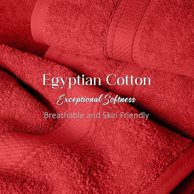 SUPERIOR Egyptian Cotton Pile 6 Piece Towel Set, Includes 2 Bath, 2 Hand - Image 5