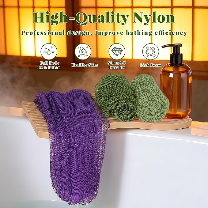 African Net Sponge Authentic, 3 Pieces Exfoliating Scrubber Bath Sponge - Image 6