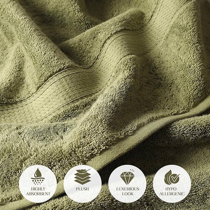 Superior Egyptian Cotton Pile 6 Piece Towel Set, Includes 2 Bath, 2 Hand - Image 6