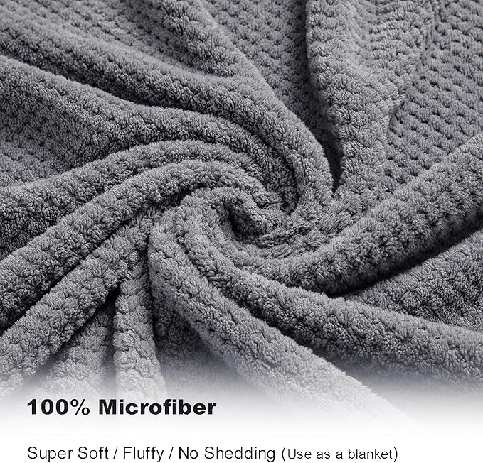 8-Piece Gray Bath Towel Set, 2 Extra Large Bath Towel Sheets, 2 Hand Towels and - Image 3