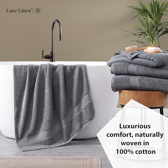 LANE LINEN 4 Pack Bath Towels Set - Image 4
