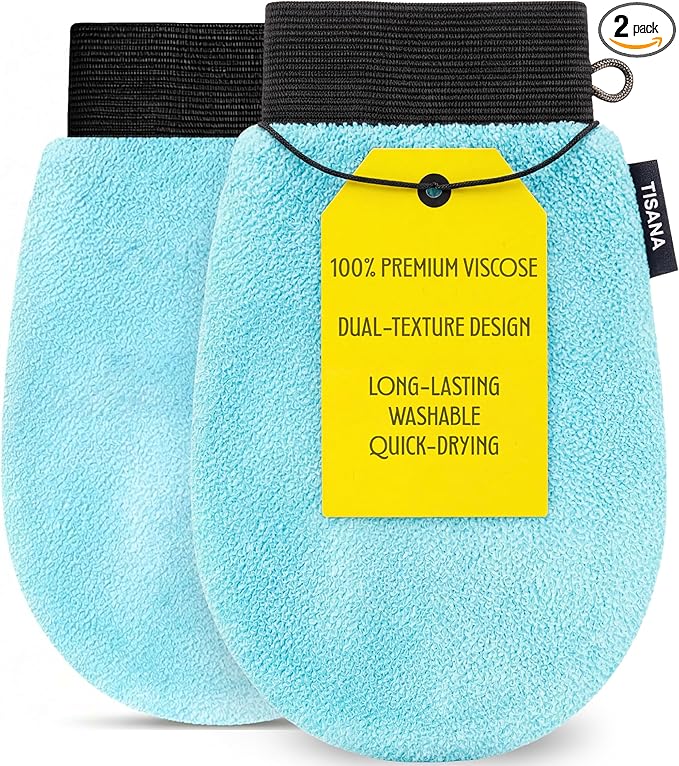 Exfoliating Glove for Shower – Dual-Sided Scrubber Mitt – Deep Exfoliation by Tisana