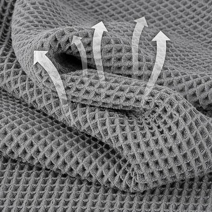 MICROFI New Microfiber Waffle Bath Towels, 2 Pieces, Fast Drying, Lint Free 430 - Image 2