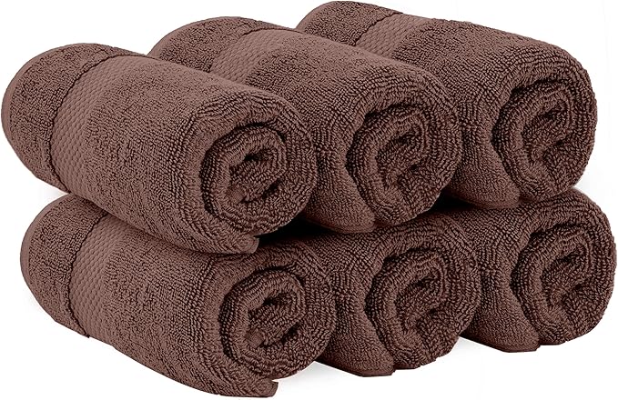 White Classic Luxury Brown Hand Towels - Image 3