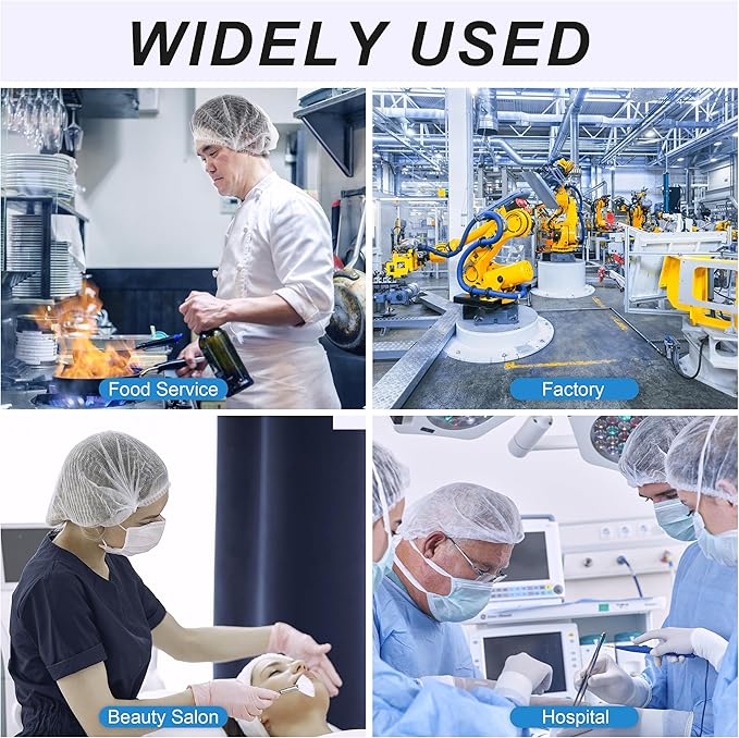 TaShow 120 Pcs Disposable Bouffant Caps, 21 Inches Hair Nets - Image 6