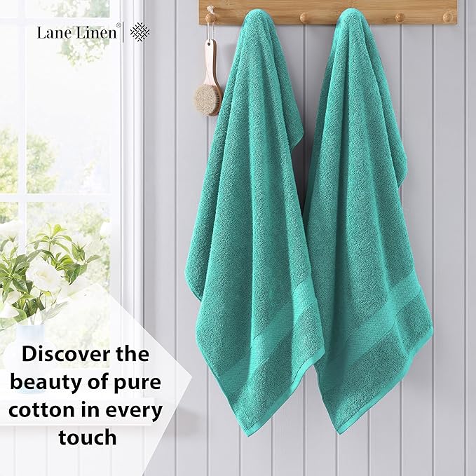 LANE LINEN 100% Pure Cotton Bath Sheets 2 Pack - Image 3