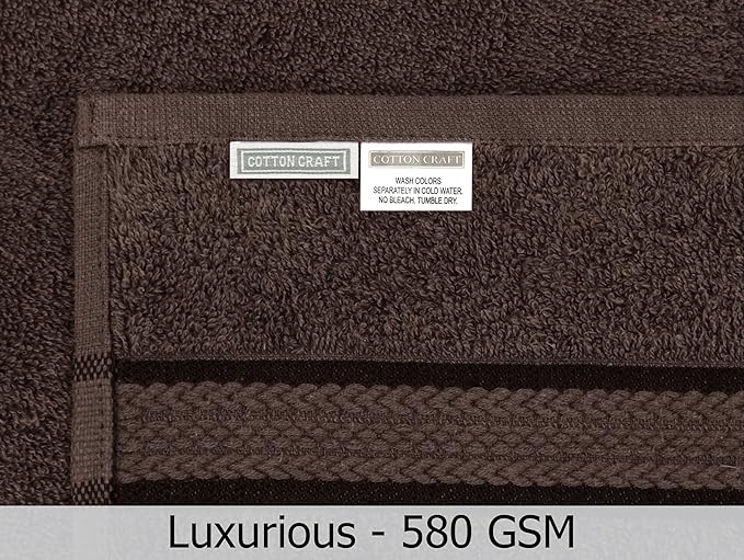 Cotton Craft - 12 Pack - Ultra Soft Extra Large Wash Cloths 12x12 Chocolate - - Image 7