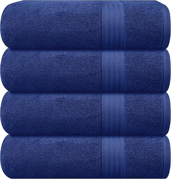 GLAMBURG Premium Cotton 4 Pack Bath Towel Set by GLAMBURG