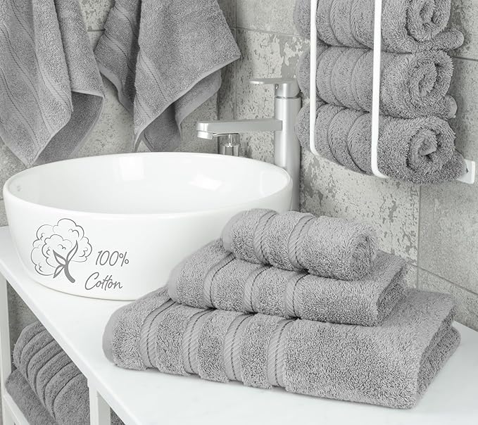 American Soft Linen Premium 3 Piece Towel Set, 1 Bath Towel 1 Hand Towel 1 - Image 2