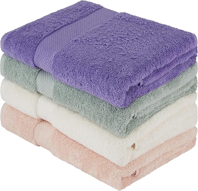 BolBom Towels 4 Pack Medium Bath Towel Set, 27“X54” Inches, 500 GSM 100% Ring - Image 4