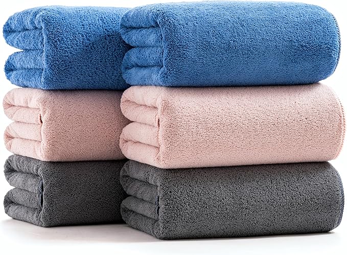 sakano 6-Piece Colorful Microfiber Bath Towel Set by Unknown