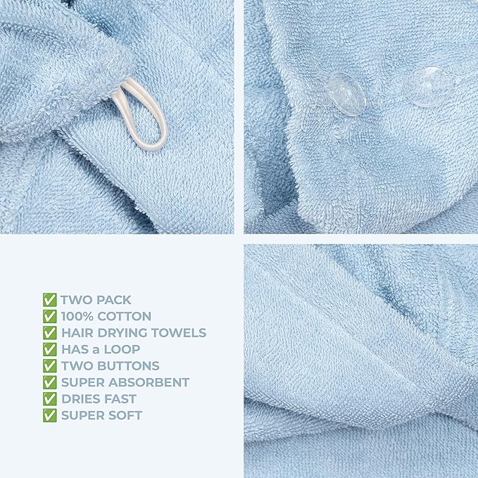 American Soft Linen 100% Cotton Hair Towels - Image 5