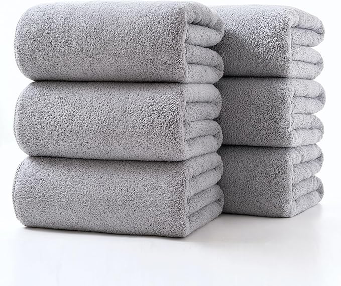 Lumimi Towels 6 Piece Soft Microfiber Bath Towel Set Salon Gym Yoga Travel by Lumimi