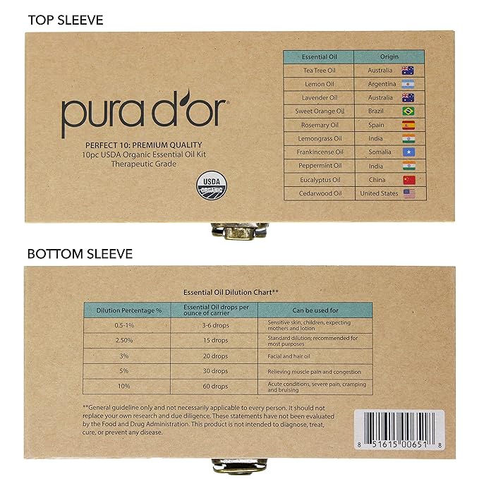 PURA D'OR Organic Perfect10 Essential Oils Set - Image 5
