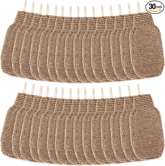 30 Pcs Exfoliating Shower Gloves Stretchable Jute Bath Mitts by Unknown