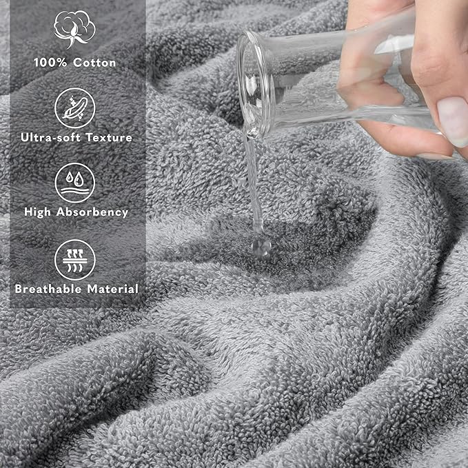 American Soft Linen 100% Cotton 600 GSM Turkish 40x80 Oversized Bath Towel Sheet - Image 4