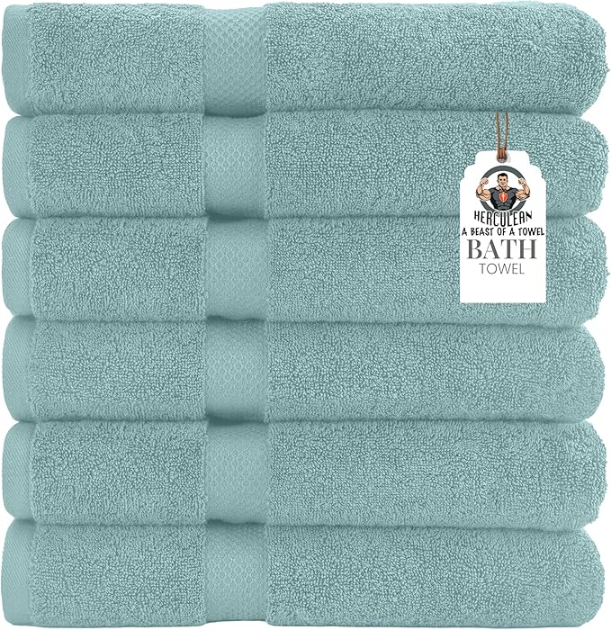HERCULEAN Premium Bath Towels 24 x 48 Pack of 6 | Quick Dry and Highly by Unknown