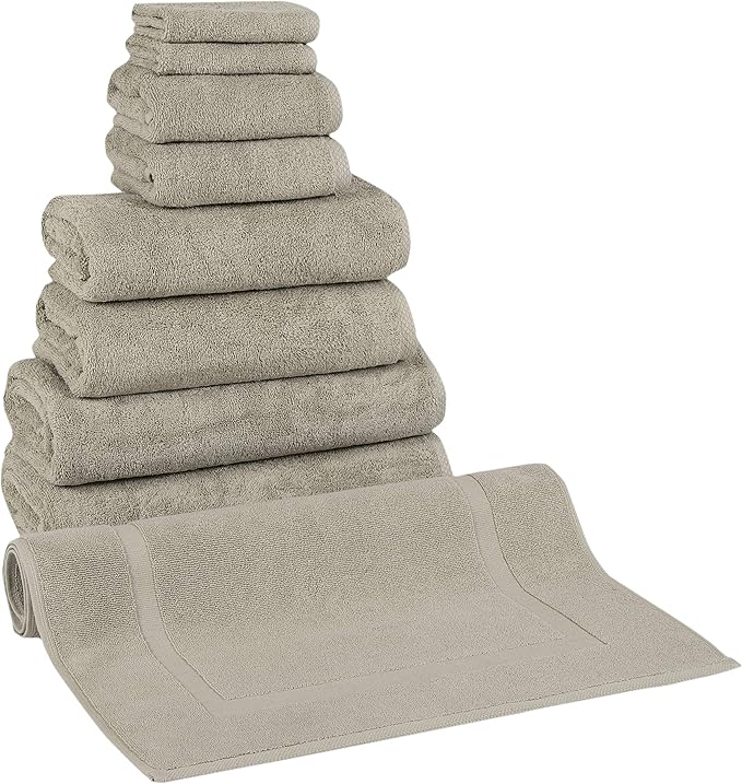 Classic Turkish Towels CTT Set of 9-100% Turkish Cotton, Absorbent & Comfy by ClassicTurkishTowels