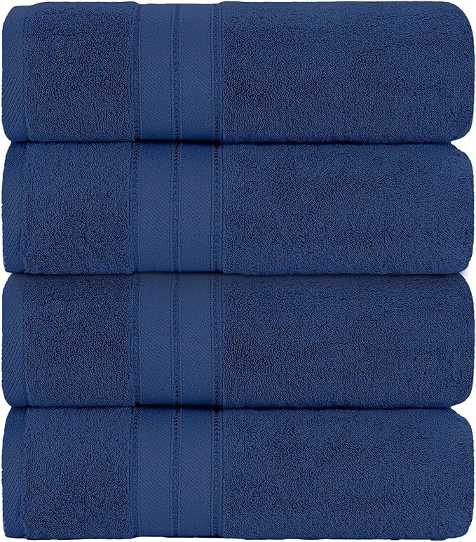 Modern Threads 4-Pack SpunLoft Bath Towel Navy 30x54 - Image 2