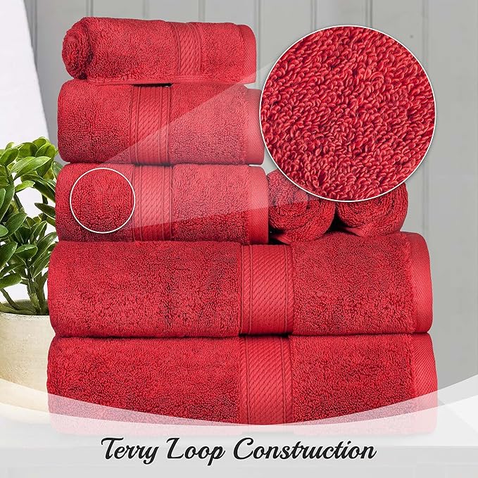 Superior Egyptian Cotton Pile Bath Towel Set of 4, Ultra Soft Luxury Towels - Image 3