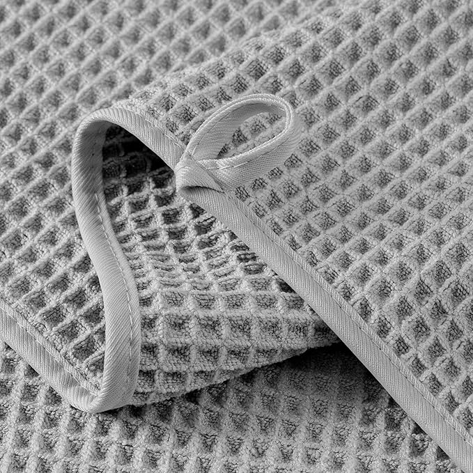 MICROFI New Microfiber Waffle Bath Towels, 2 Pieces, Fast Drying, Lint Free 430 - Image 3