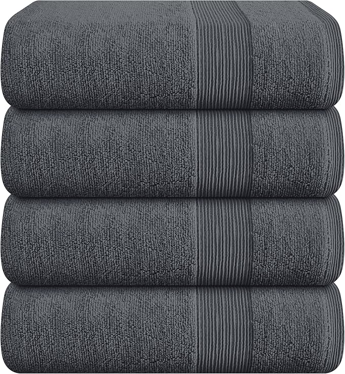Belizzi Home 4 Pack Bath Towel Set 27x54, 100% Ring Spun Cotton, Ultra Soft by Unknown