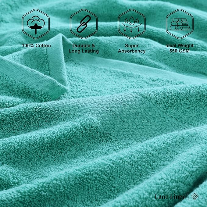 LANE LINEN 100% Pure Cotton Bath Sheets 2 Pack - Image 6